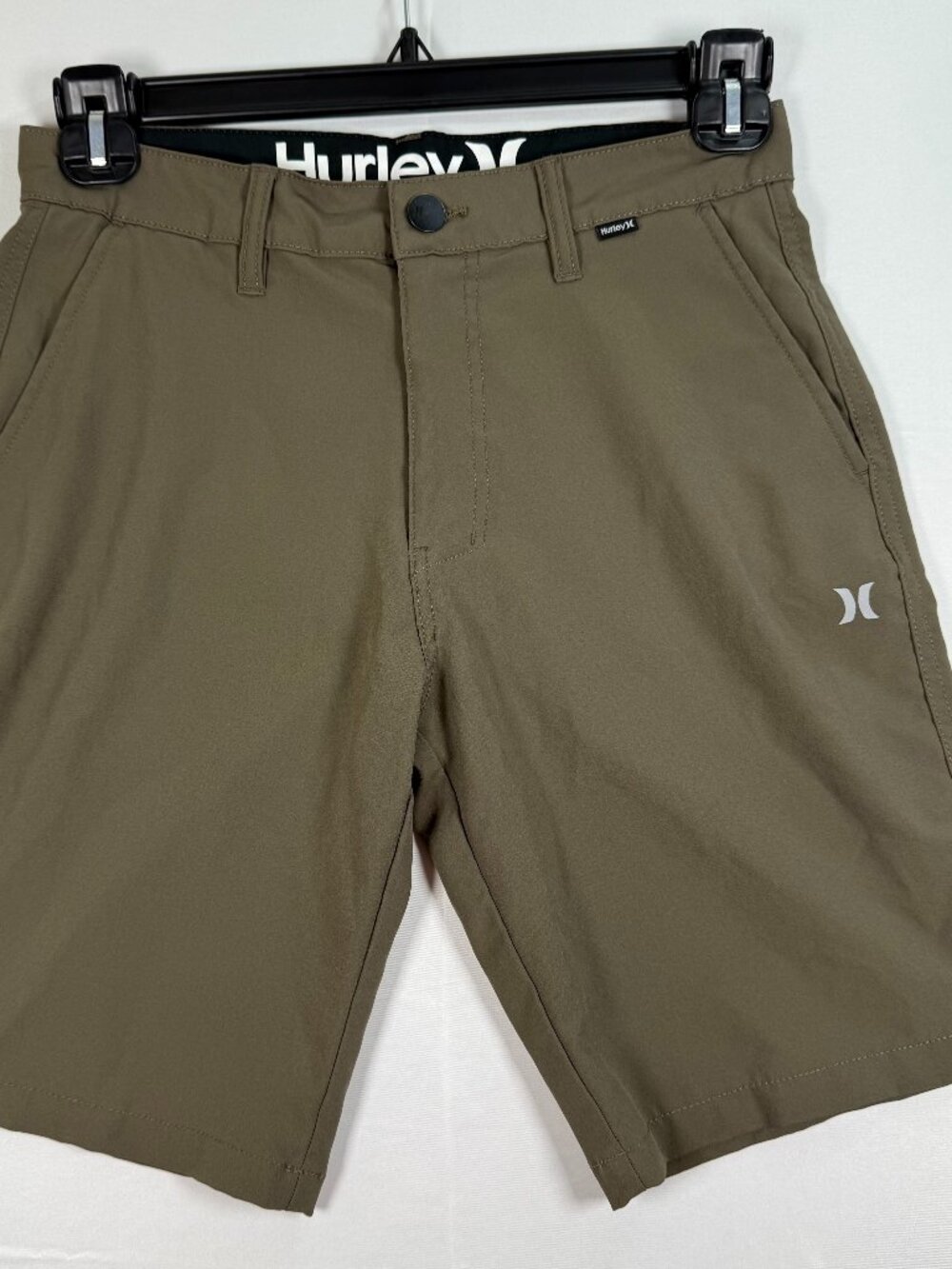 Hurley Hybrid Walk Shorts Olive Green Size 28 Quick Dry Boardshorts 9" Inseam